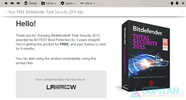 Bitdefender Total Security 2015 Gratis 9 Bulan License Key