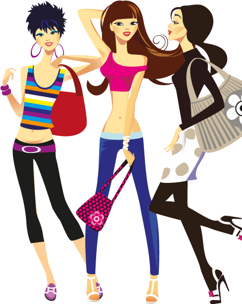 chicas muy monas - clipart
