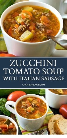 Zucchini Tomato Italian Sausage Soup
