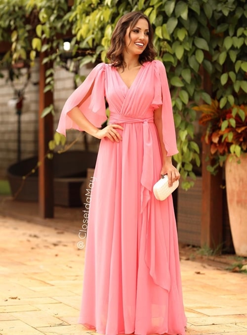 vestidos para madrinha rosa seco