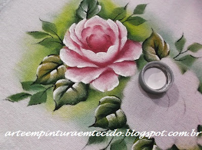 rosa passo a passo pintura em tecido
