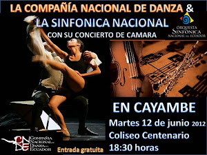 La Compañia Nacional de Danza y la SInfónica Nacional en Cayambe este 12 de Junio del 2012