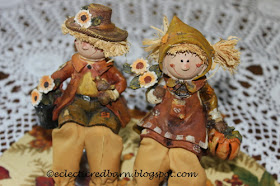 Eclectic Red Barn: Ceramic Boy and Girl Scarecrows