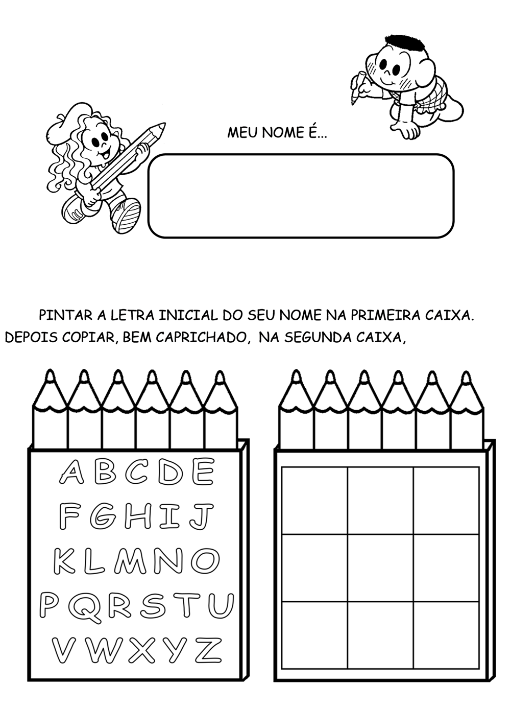 Turma da Monica para atividades Atividades com nome Turma da Monica para atividades Atividades com nome