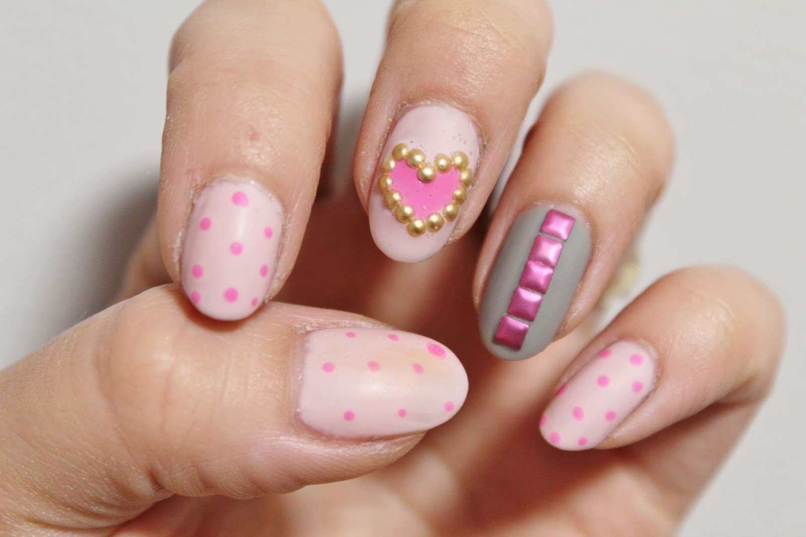 9. Pink and Rose Gold Valentine's Day Nails - wide 5