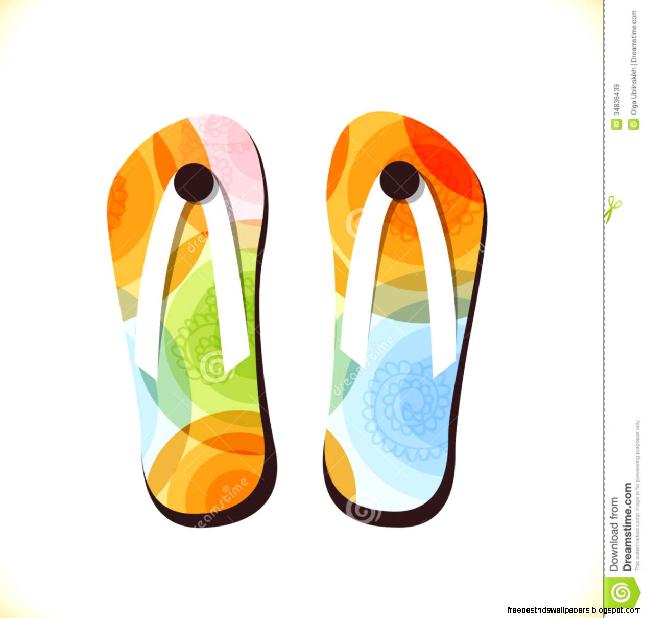 Seamless Pattern Multicolor Beach Slippers Royalty Free Stock