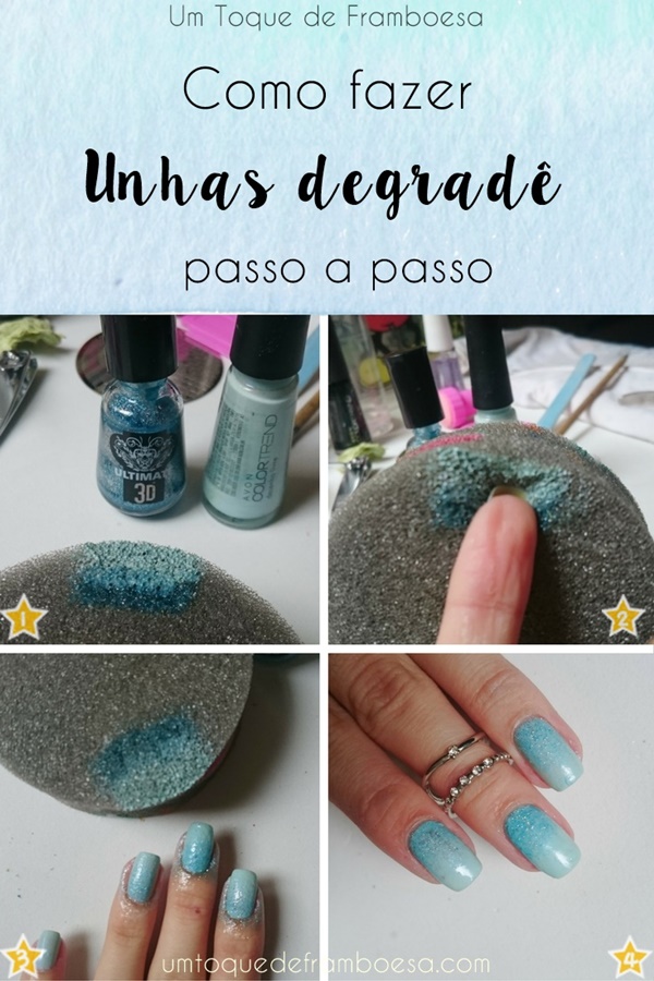 Passo a passo como fazer unhas decoradas em degradê