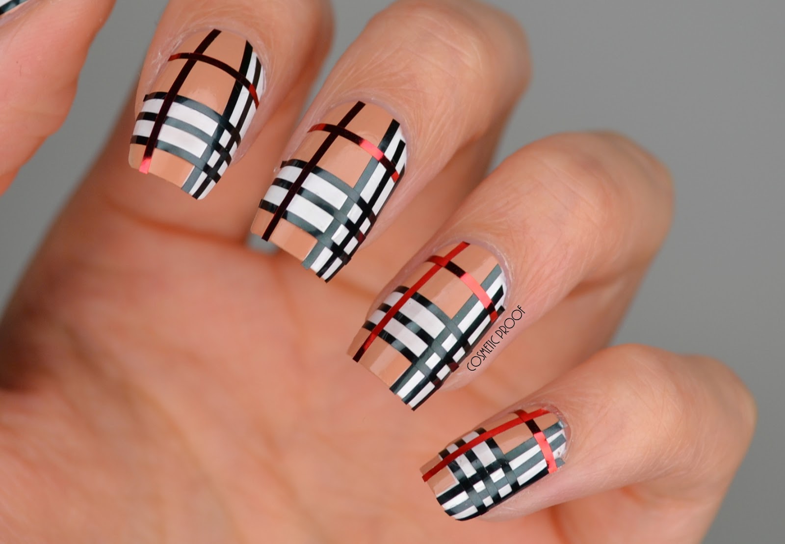 NAILS | Striping Tape Burberry Nail Art #CBBNov | Cosmetic Proof |  Vancouver beauty, nail art and lifestyle blog