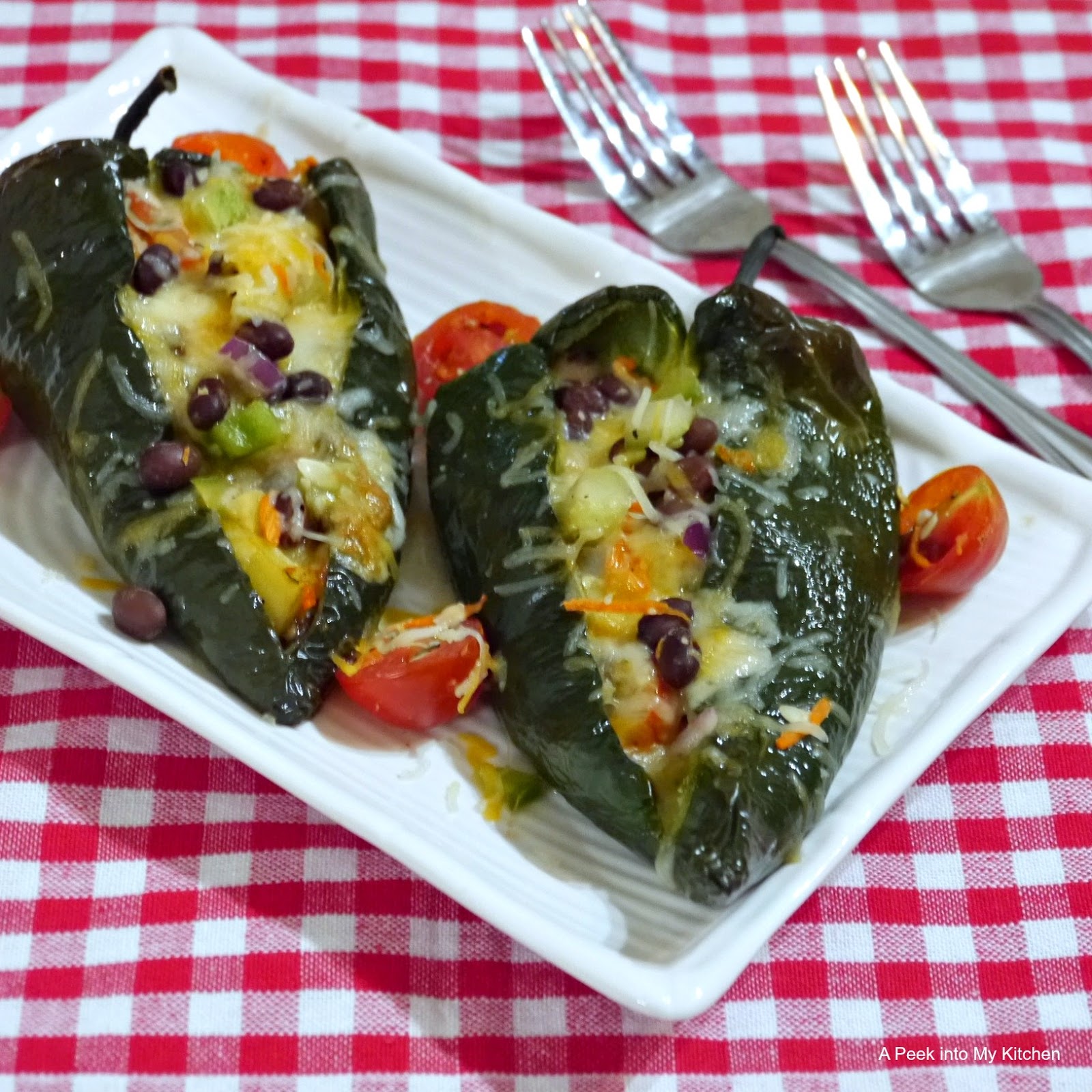 A Peek into My Kitchen Stuffed Poblano Peppers Day 172