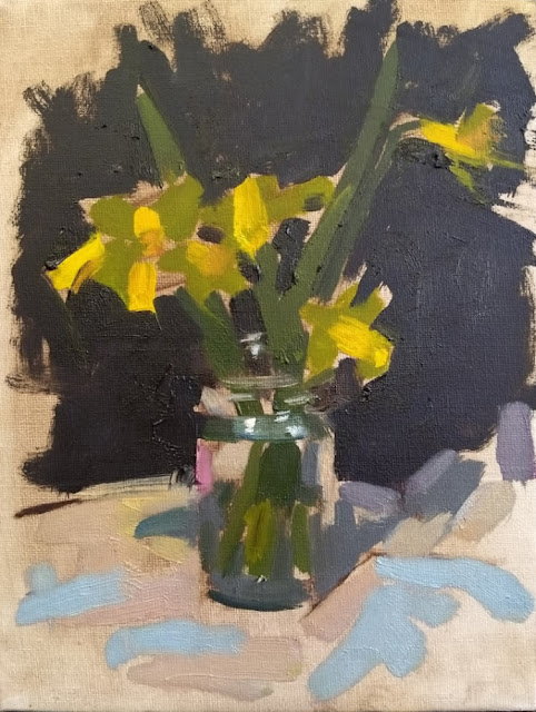 Alla Prima Oil Painting Demonstration in class: Daffodils Alla Prima Oil Painting Demonstration in class: Daffodils