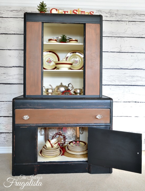 Antique Waterfall Hutch Makeover Interior Frugalista