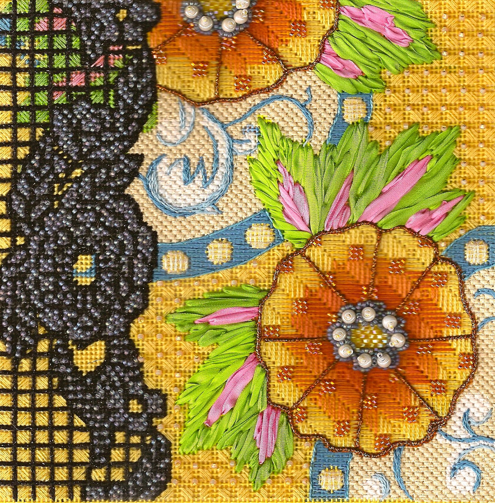 Instant Digital PDF Download Dinna Fash with Forget-Me-Nots Cross Stitch Pattern