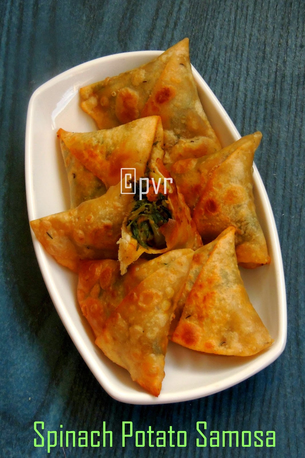 Priya's Versatile Recipes Spinach Potato Samosa