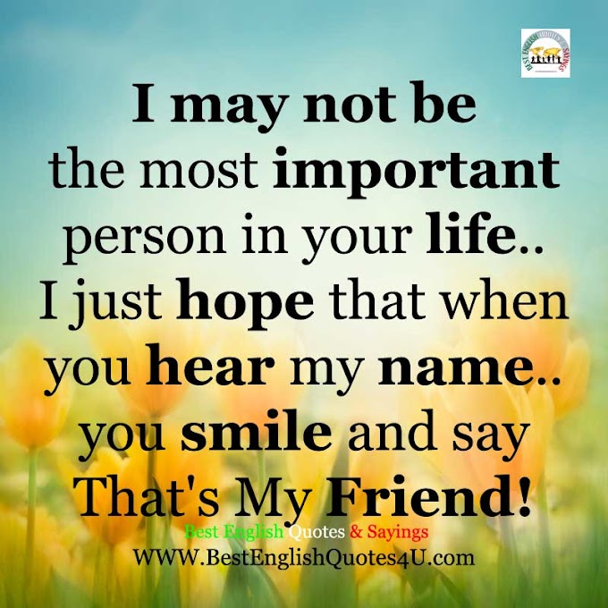 I may not be the most important person in your life..