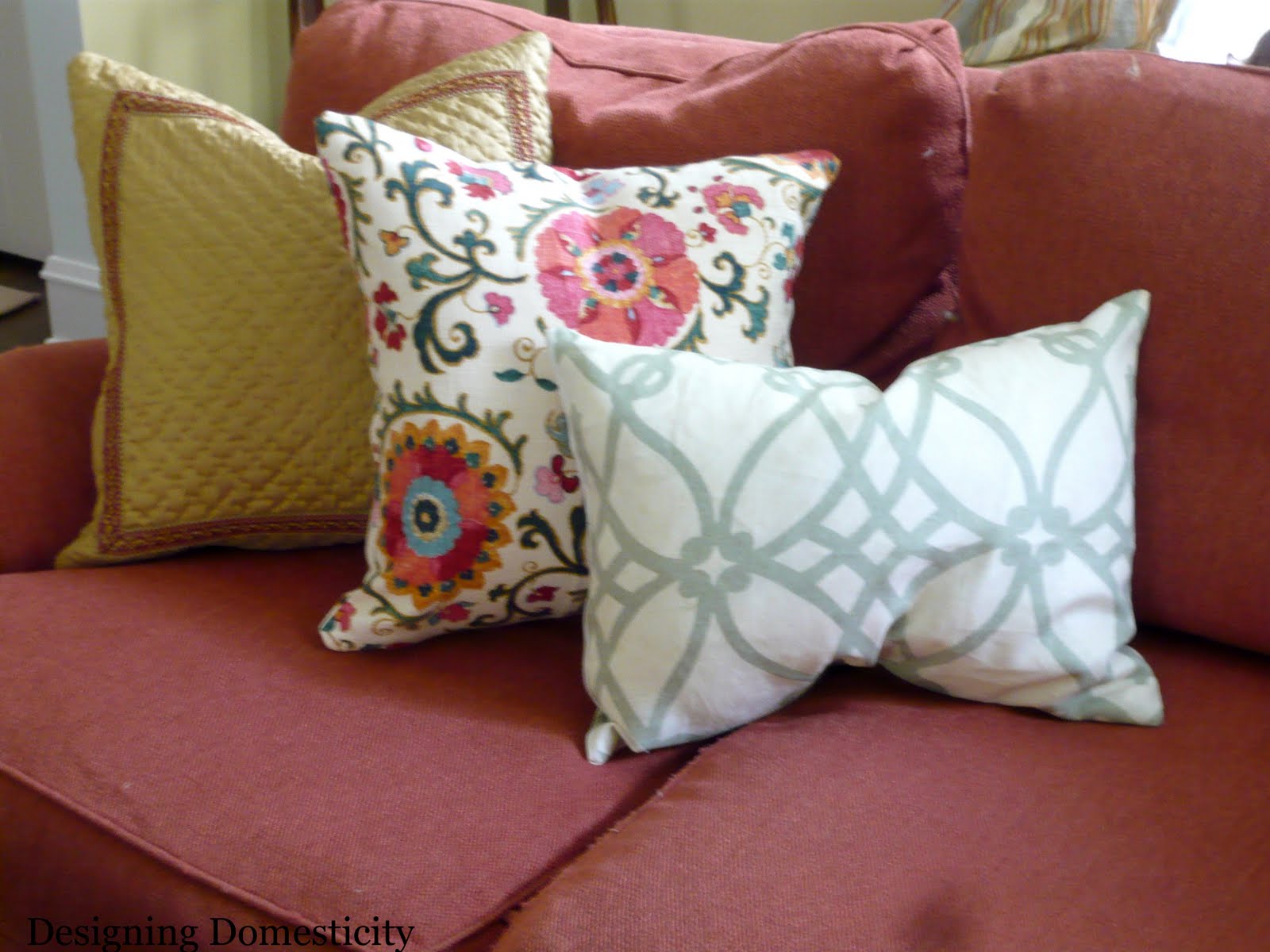 Designing Domesticity They're here...new living room pillows!