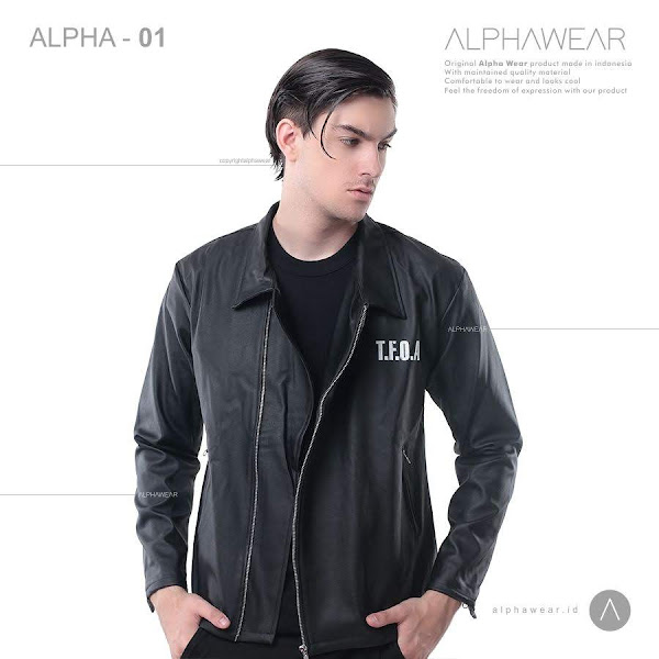 alphawear black street leather jacket