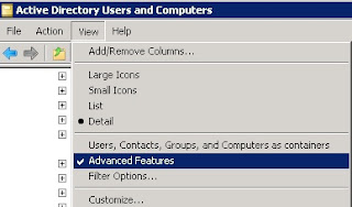 Enable advanced view in ADUC