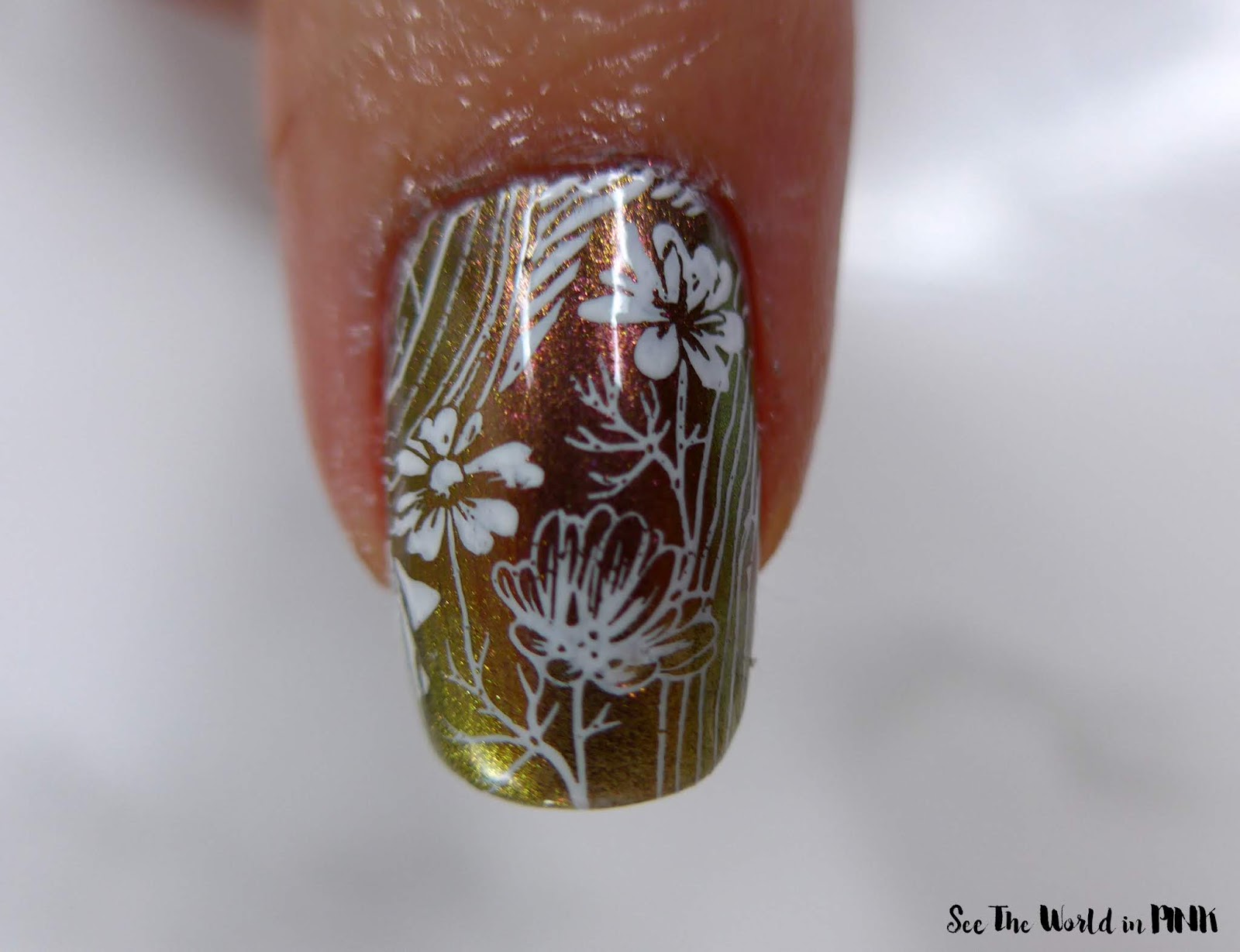Manicure Monday - Stamped White Floral Nails