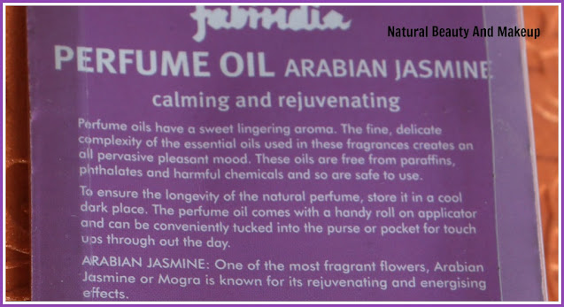 Fabindia Arabic Jasmine Perfume Oil (Calming & Rejuvenating) Review on Natural Beauty And Makeup Blog