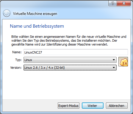 Roberts Modellbaublog: LinuxCNC 2.7 in VM VirtualBox installieren