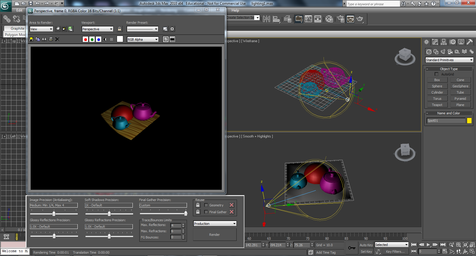 3D Modelling and Animation: Tutorial 4 - Lighting