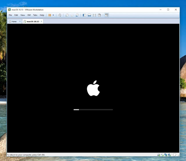 طريقة تثبيت نظام ماك على ويندوز Power on وسوف يبدأ نظام ماك هاي سييرا macOS high Sierra بالعمل على ويندوز Windows