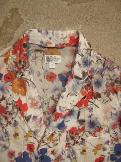 FWK by Engineered Garments "Lab Shirt in White Multi Floral Sheeting"