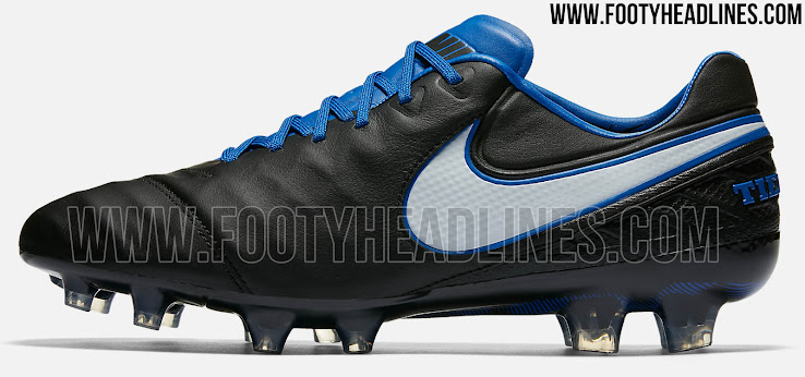 nike tiempo black blue