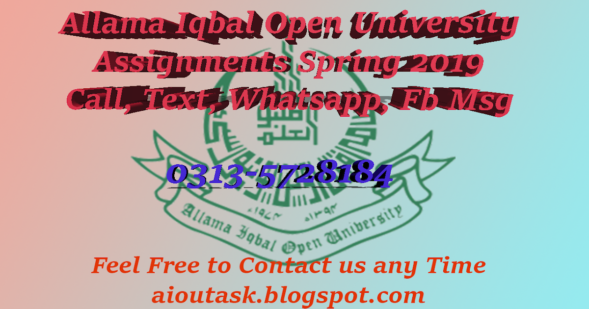 Allama iqbal open university assignments image