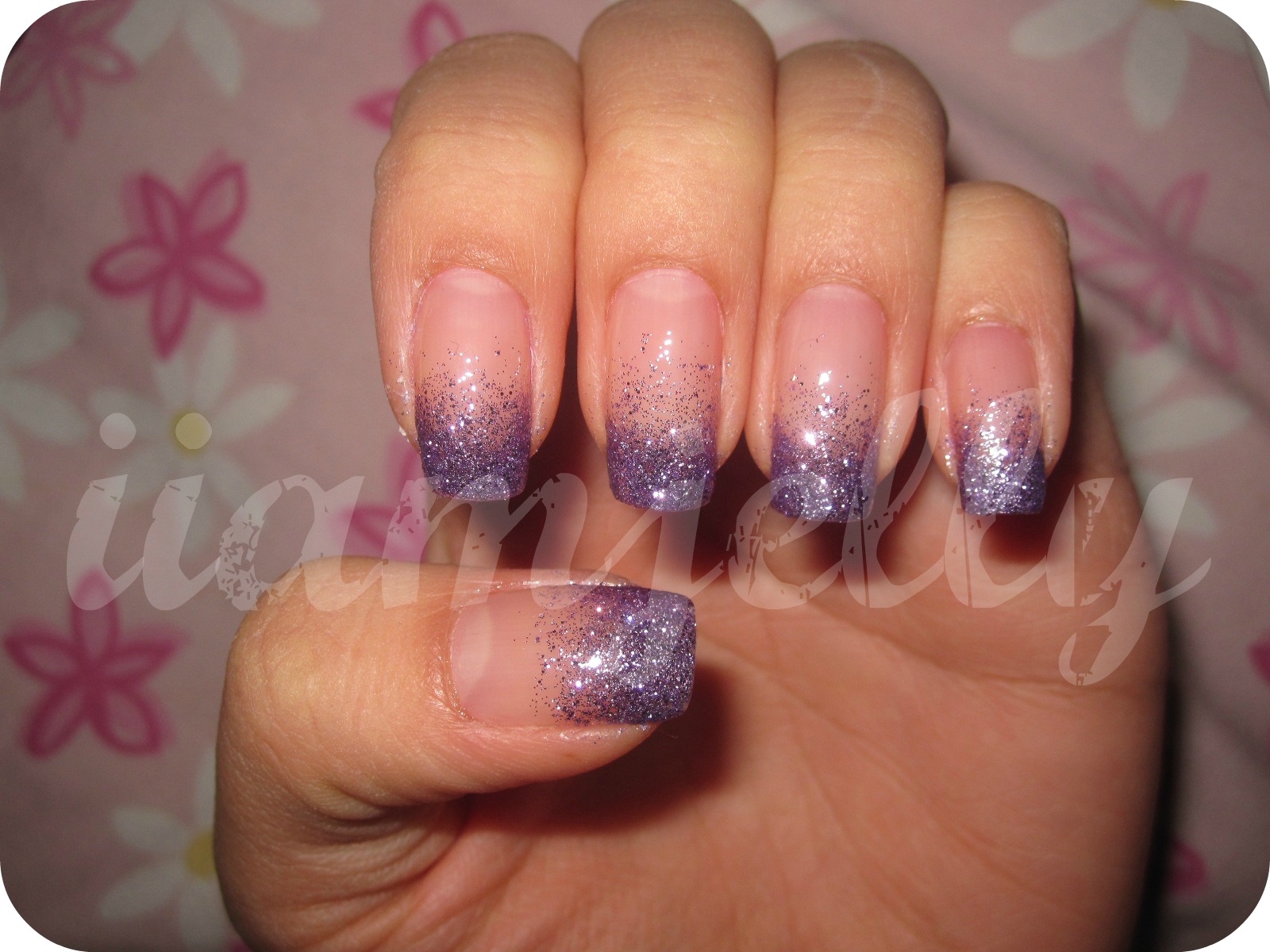 3. Glitter Gradient Nails with Purple Polish - wide 6