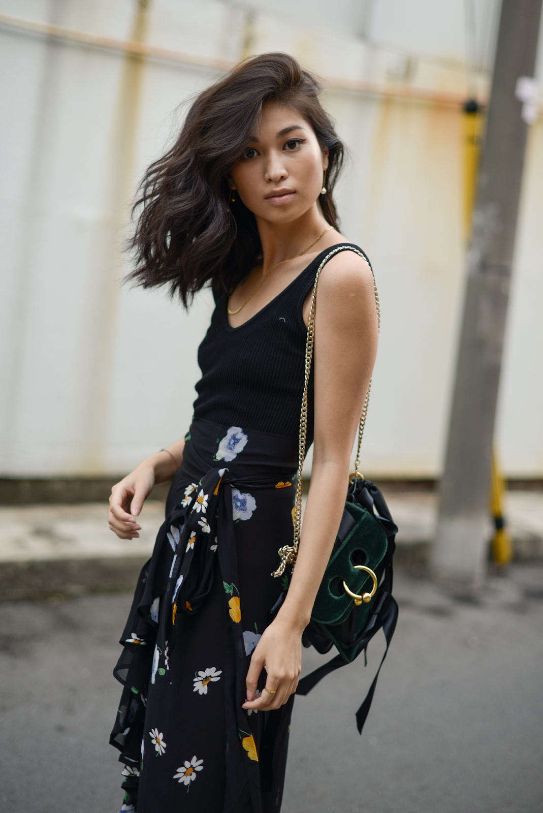 How To Wear Florals For Fall, Floral Midi Ruffle Skirt, Fall Skirts, 2018 Fall Trends, Ways To Wear Florals For Fall, Ganni Midi Ruffle Skirt, Personal Style Blogger, Fall Florals / FOREVERVANNY.com
