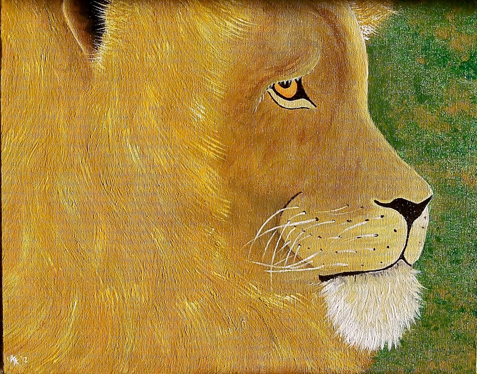 The Attic: Acrylic on canvas lion