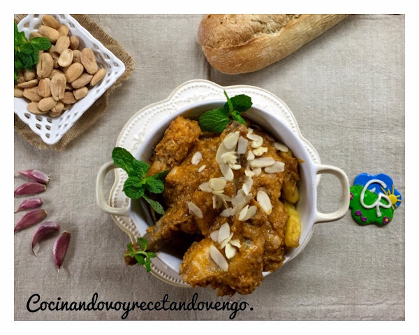 Conejo en salsa de almendras