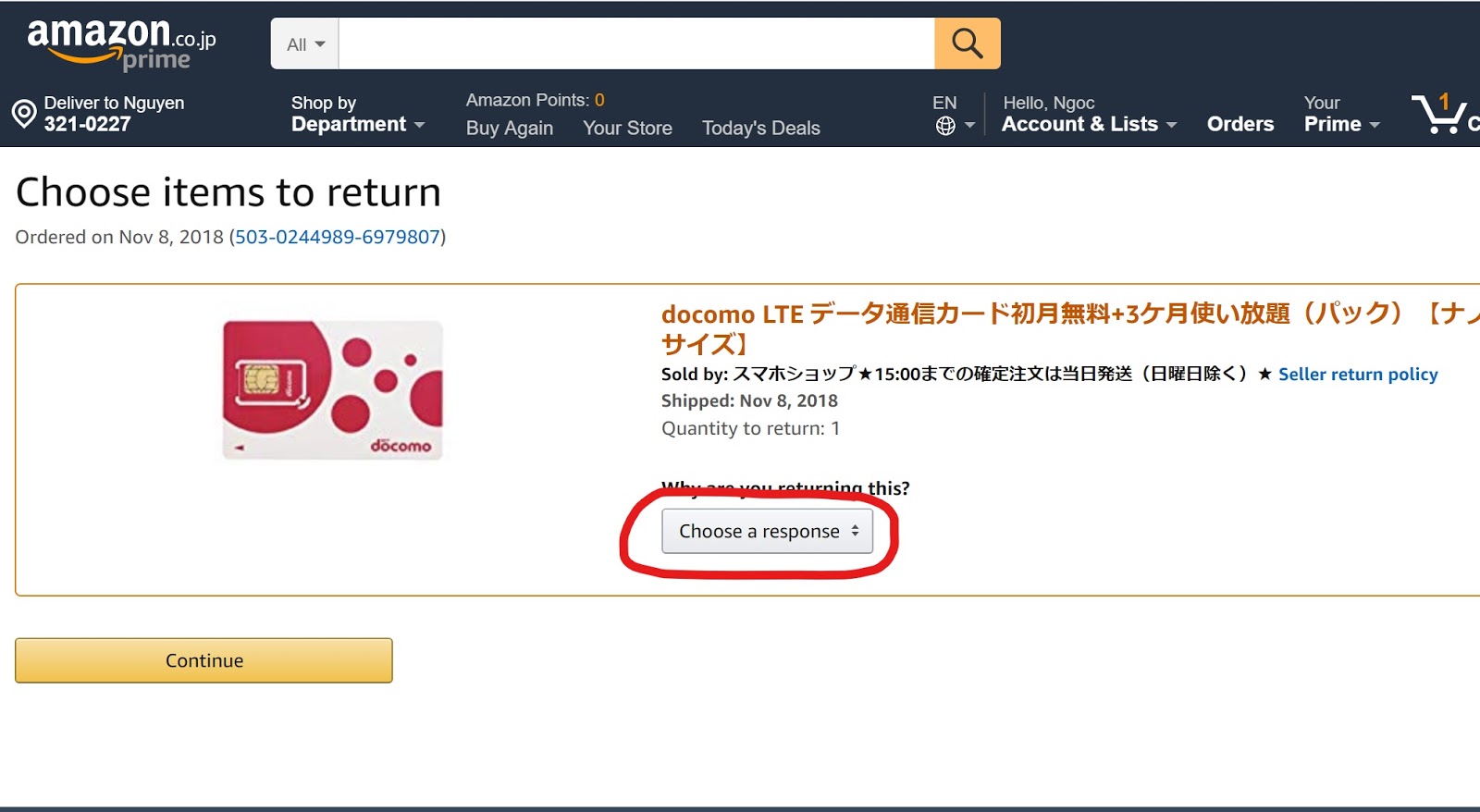 Cách trả lại hàng cho Amazon Nhật Bản từ diiho.com