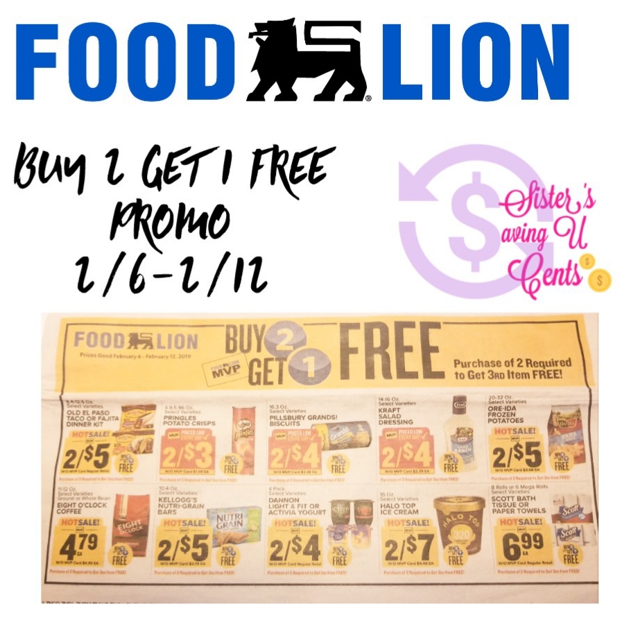 Food Lion Buy 2 Get. 1 Free Promo 2/62/12!!
