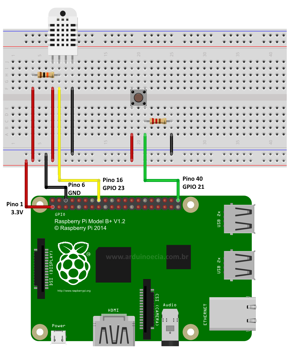 Como ligar o sensor de temperatura DHT22 ao Raspberry Pi Arduino e Cia