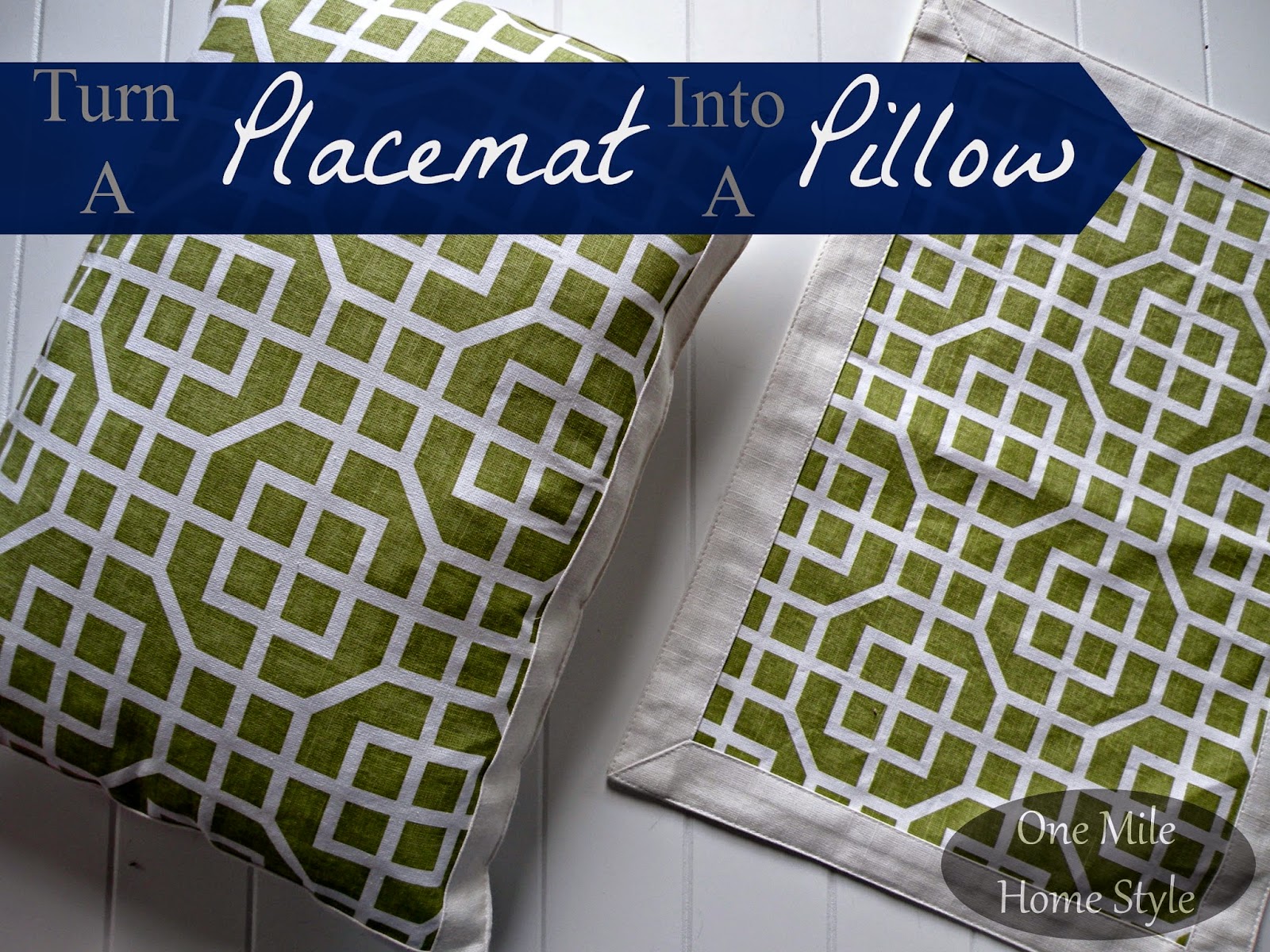 Using Placemats To Make Pillows For Under 2 Each