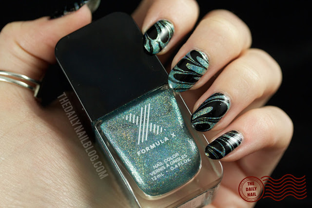 I did it! nail art, watermarble, athena, the daily nail