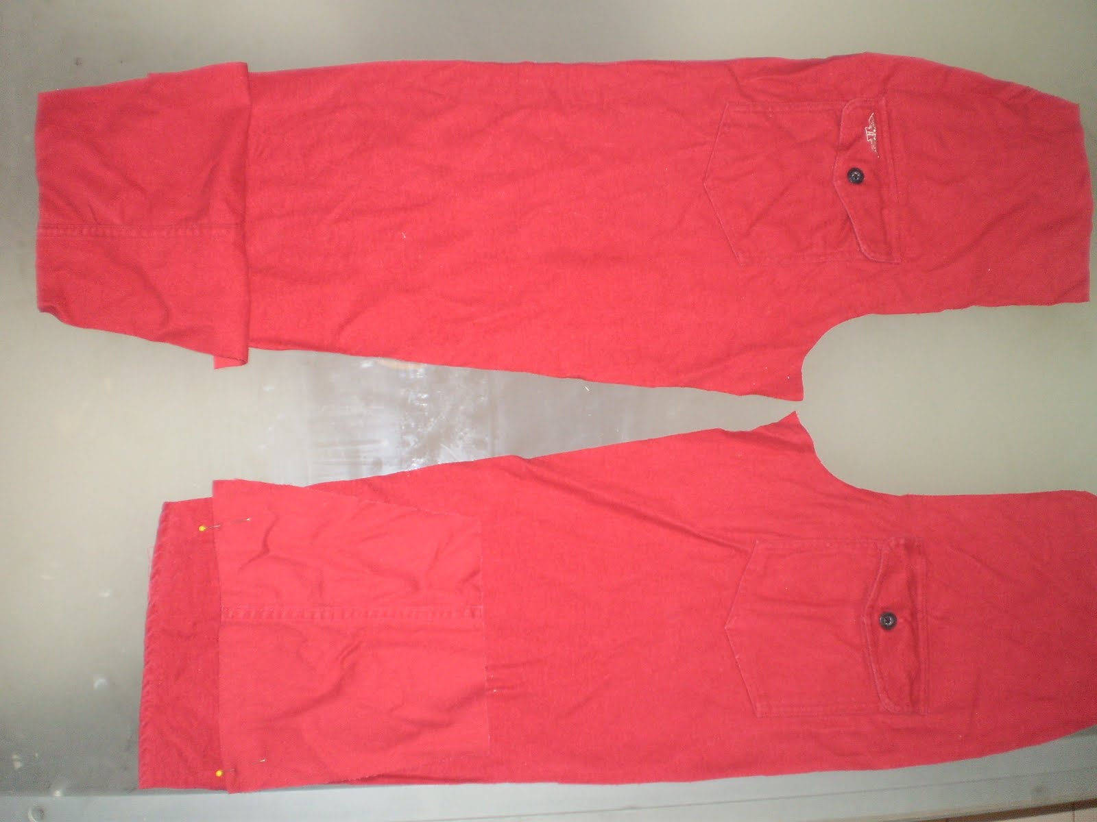 meggipeg: Boy's pants from man's shirt refashion for taller boys