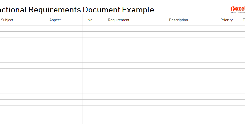 Functional requirements document example Project Management Project
