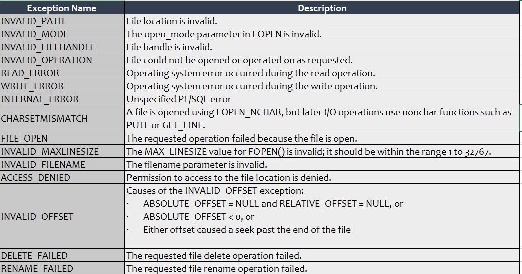 Oracle PL/SQL exception handling