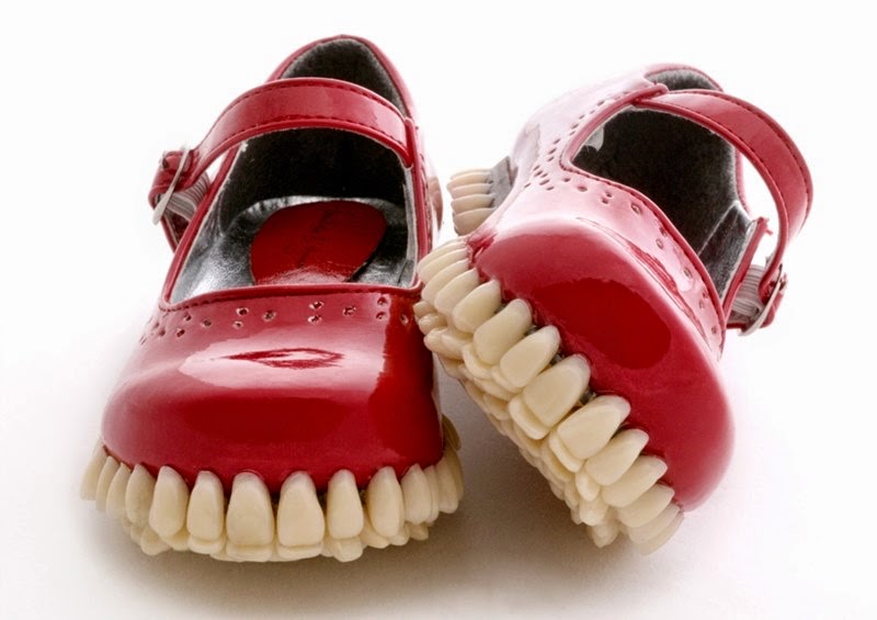 Super Creepy Sculpture Implants Teeth into the Shoe Sole
