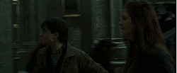 kiss harry potter hallows deathly romance gifs ginny hermione weasley animated middle were