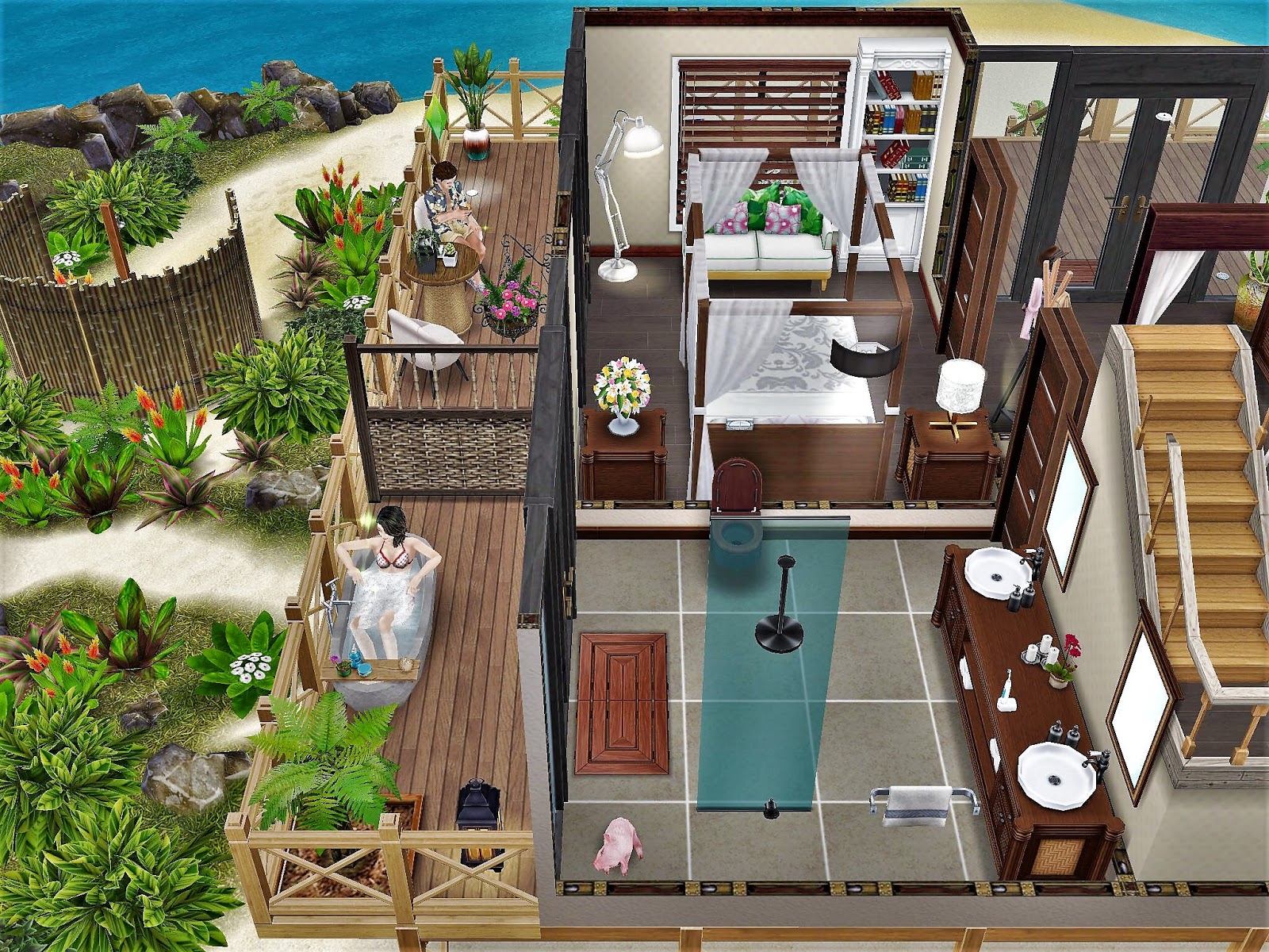 sim house design Sims Freeplay Island Villa 浪漫海岛度假屋