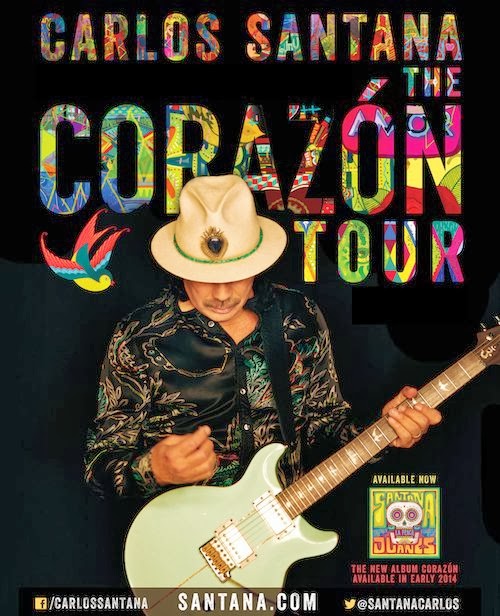 JAZZ CHILL : CARLOS SANTANA ANNOUNCES THE CORAZON 2014 TOUR DATES