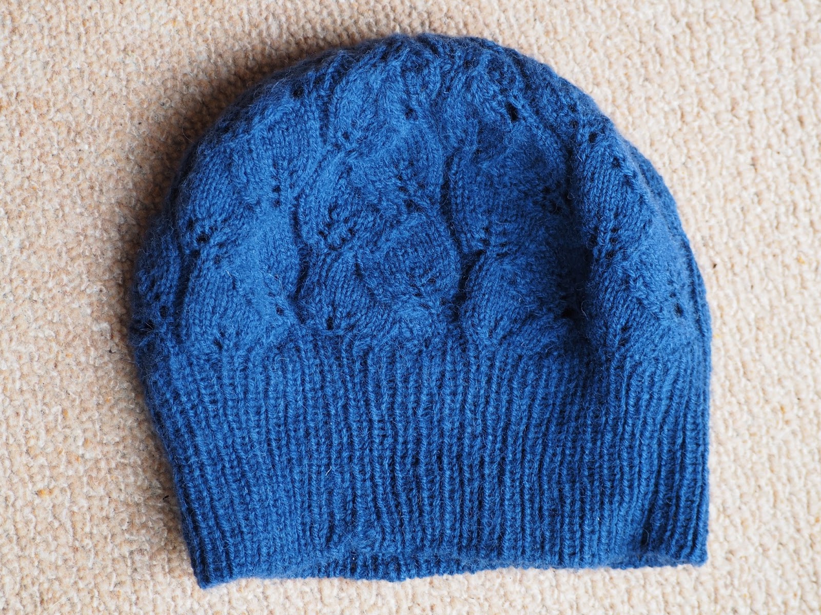 Contemplating Change finished knitting, woolly hat