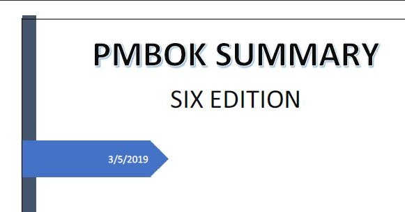 Download a Summary for PMBOK Guide Sixth Edition 2019 - ENGINEERING