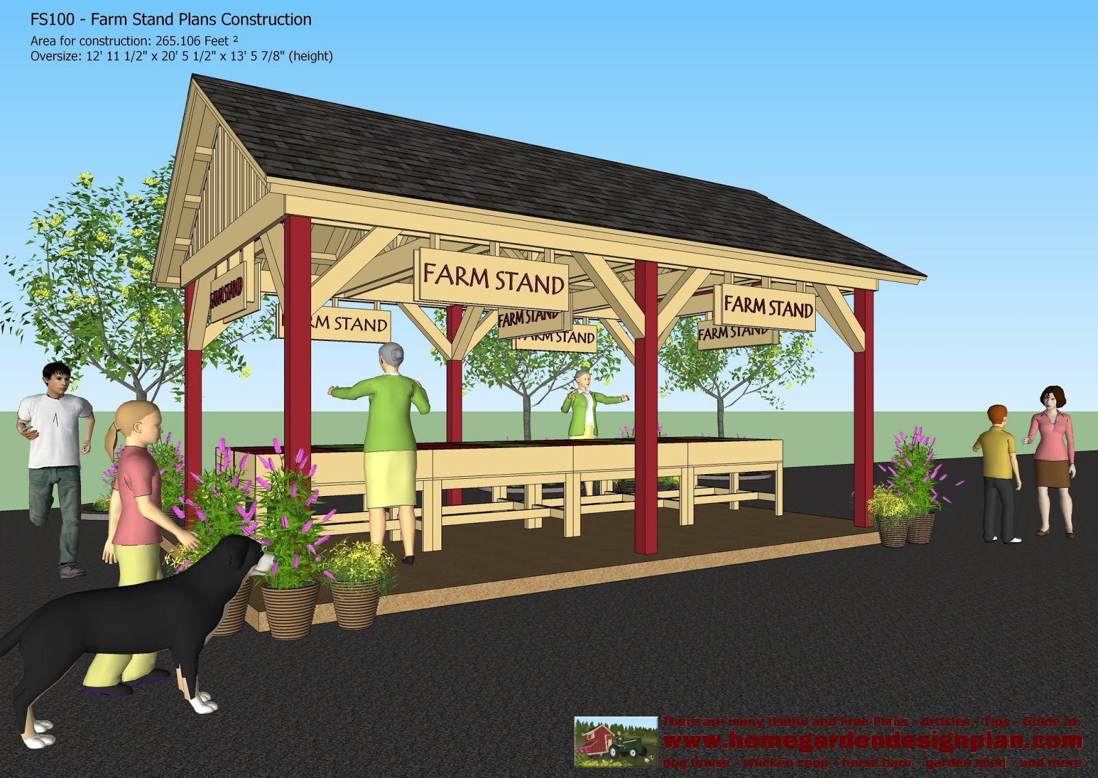 home garden plans  FS100 Farm  Stand  Plans  Construction 