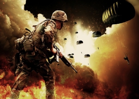 A picture of a soldier at war. A picture of a soldier at war.