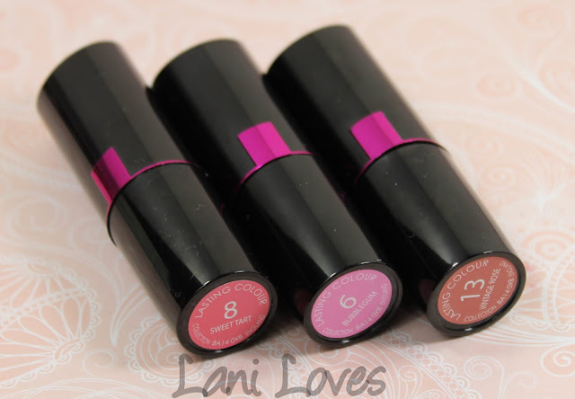 Collection Lasting Colour Lipstick - Sweet Tart, Bubblegum and Vintage Rose Swatches & Review